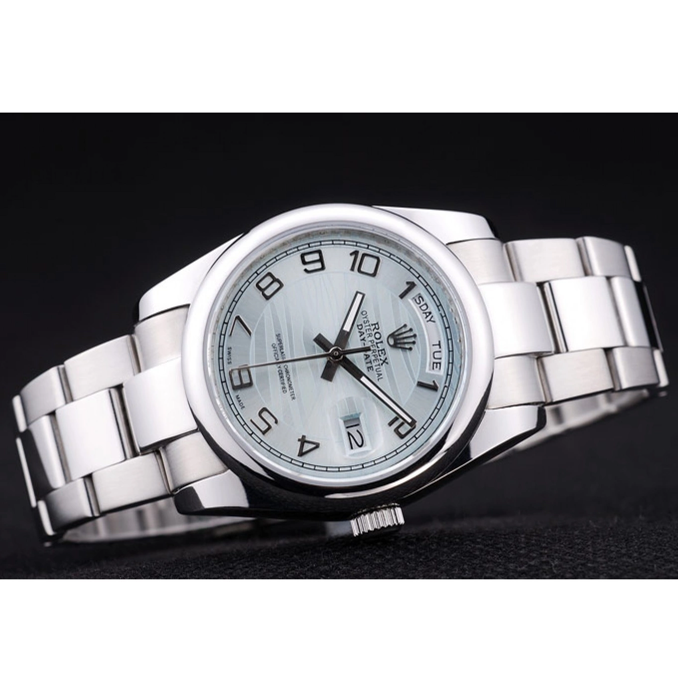 Good Copy Rolex Watches 7470 Rolex Dial Polished DayDate Bezel Silver White 0819
